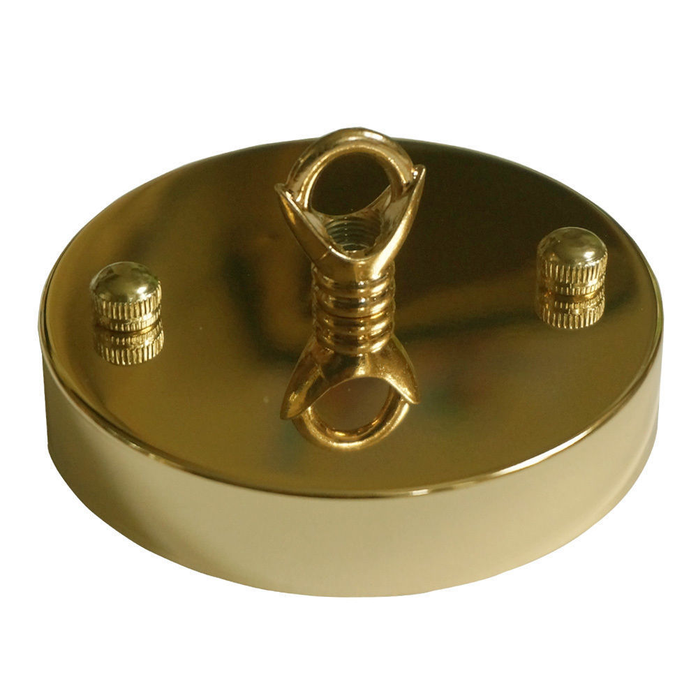 100mm Metal 1 Outlet Ceiling Rose with Hook (Pack 1 /Pack 2)