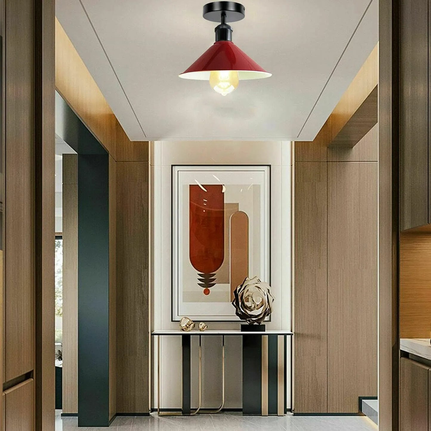 Modern Industrial Pendant Lighting with Metal Shade for Living Room