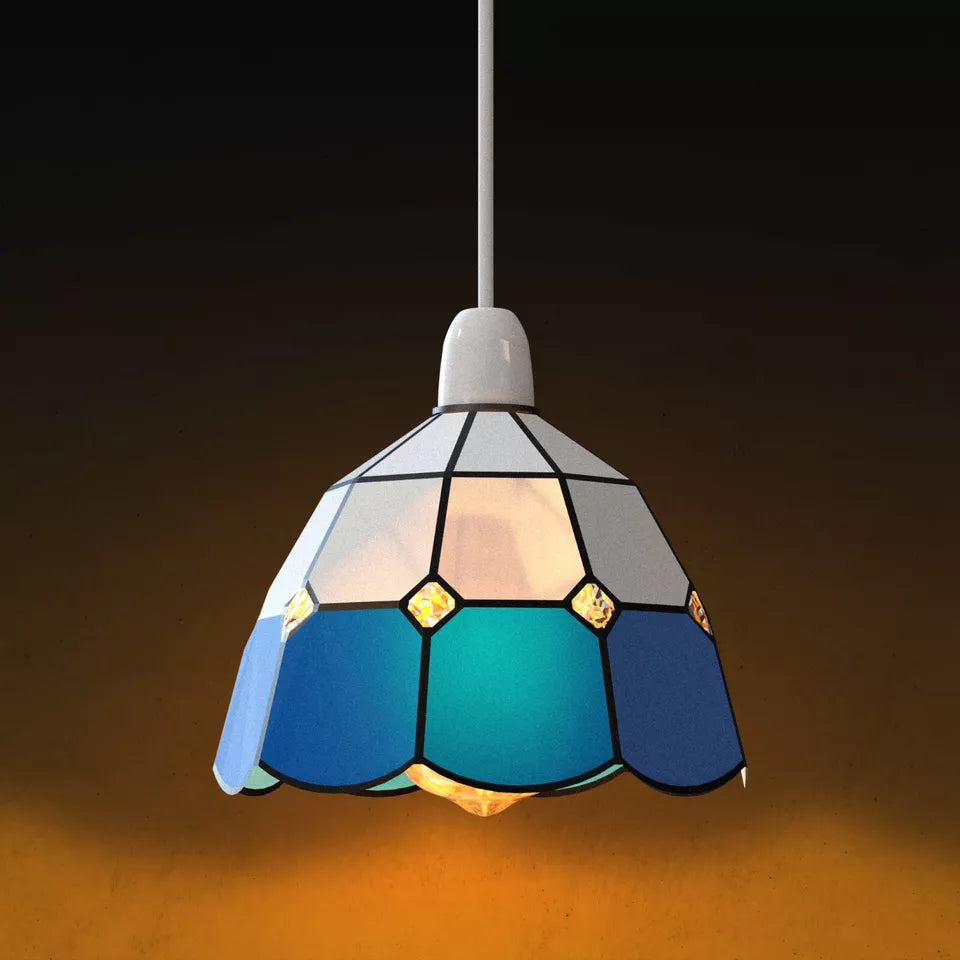 Tiffany Easy Fit Ceiling Lamp Shade | Stained Glass Pendant Shade