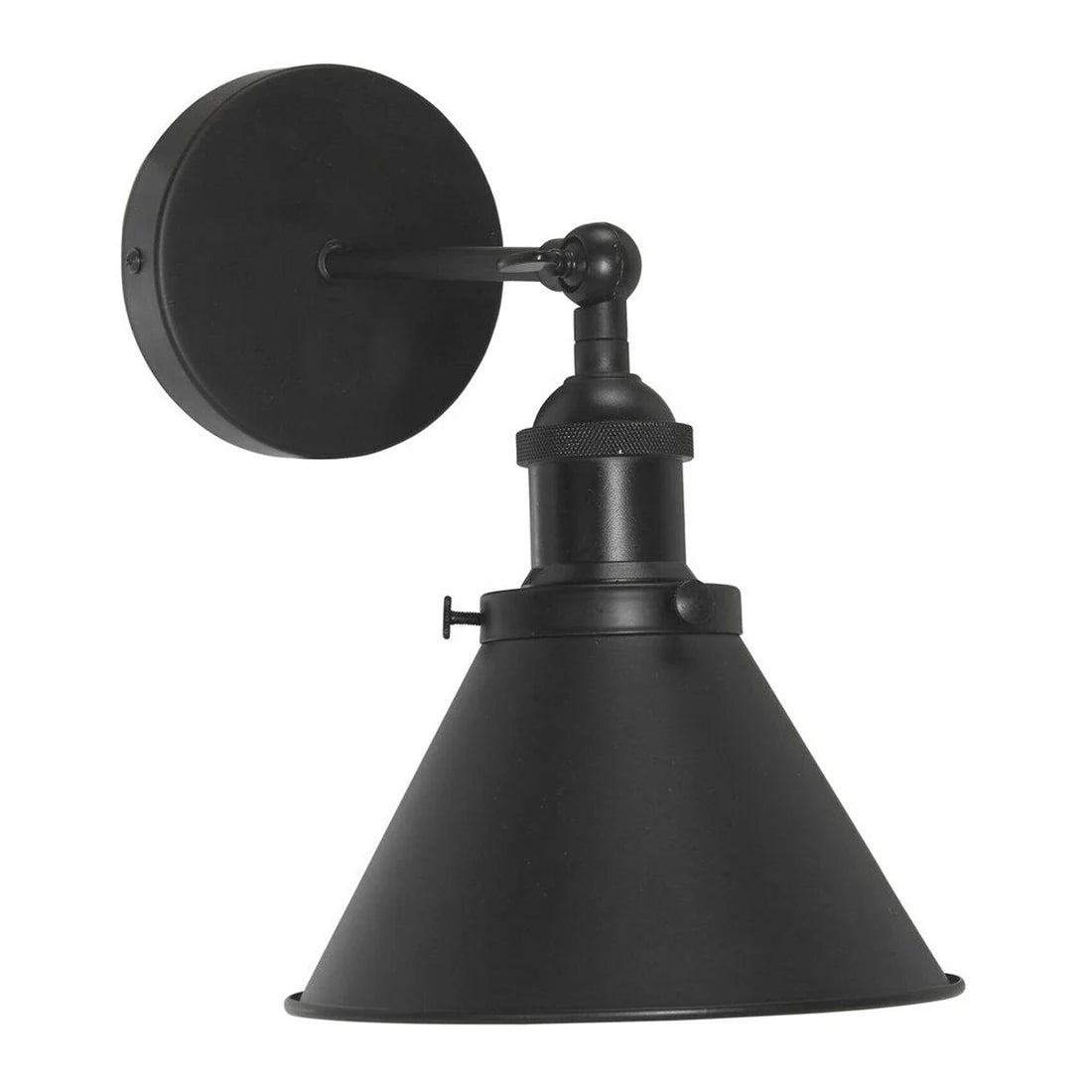 Adjustable Wall Light Black Cone Shade & E27 Lamp Holder