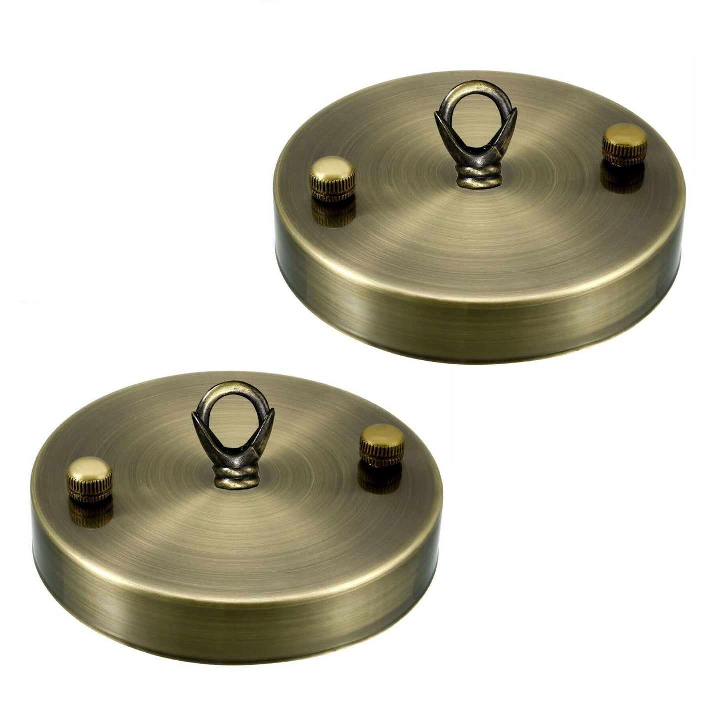 100mm Metal 1 Outlet Ceiling Rose with Hook (Pack 1 /Pack 2)