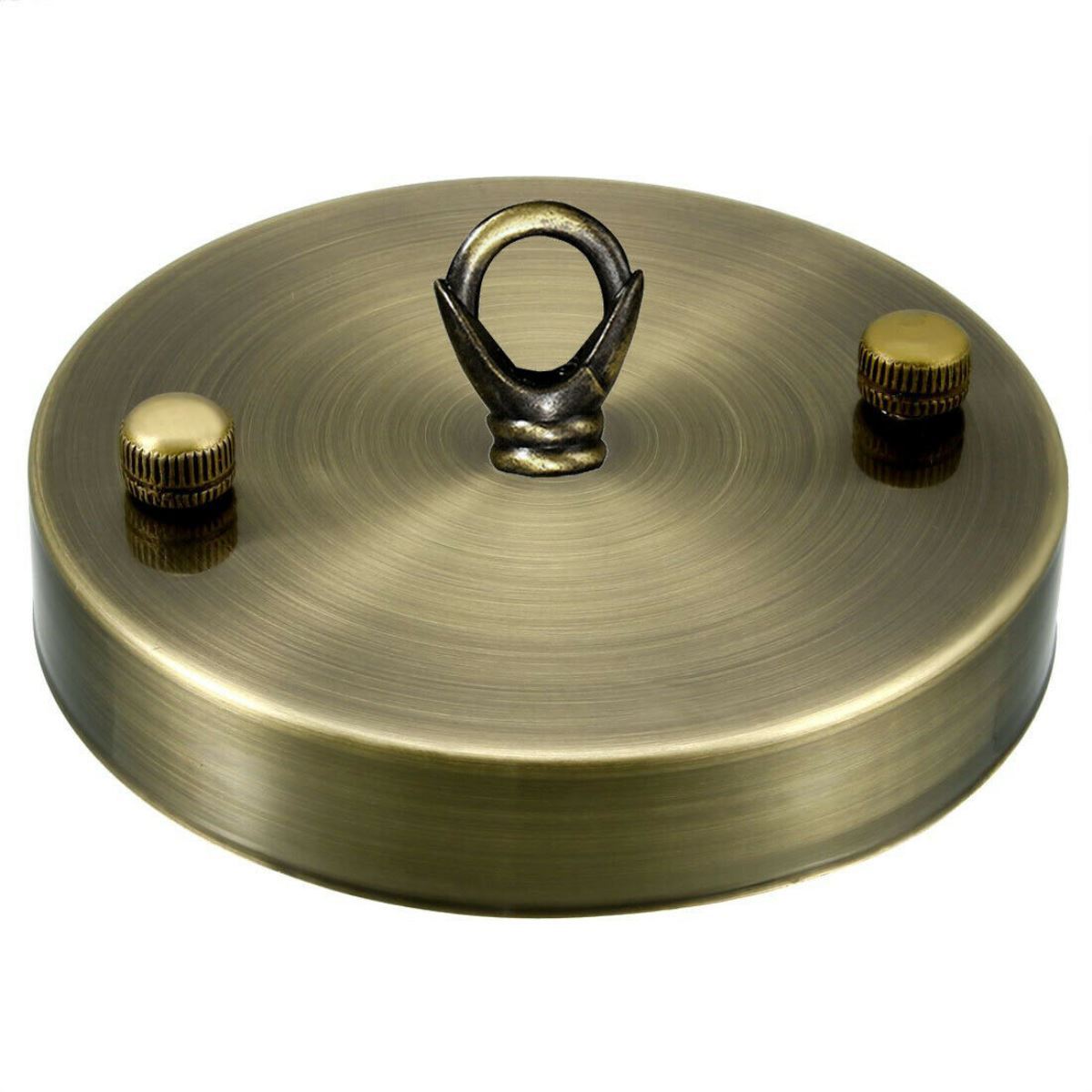100mm Metal 1 Outlet Ceiling Rose with Hook (Pack 1 /Pack 2)