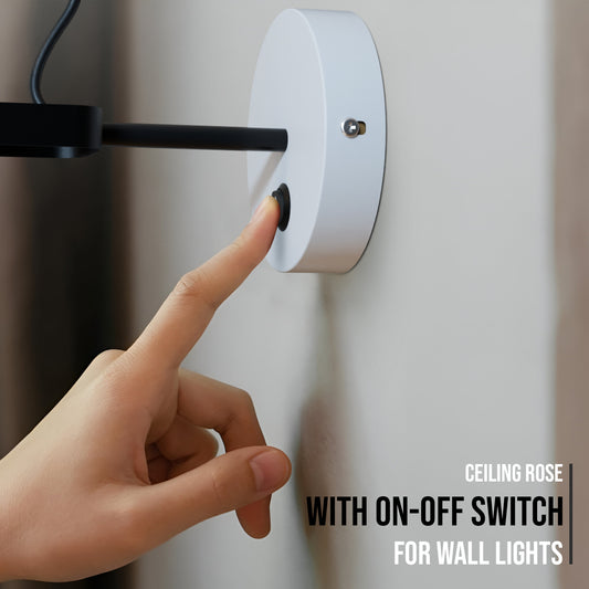 Single Point Drop Vintage Metal Ceiling Rose with Switch