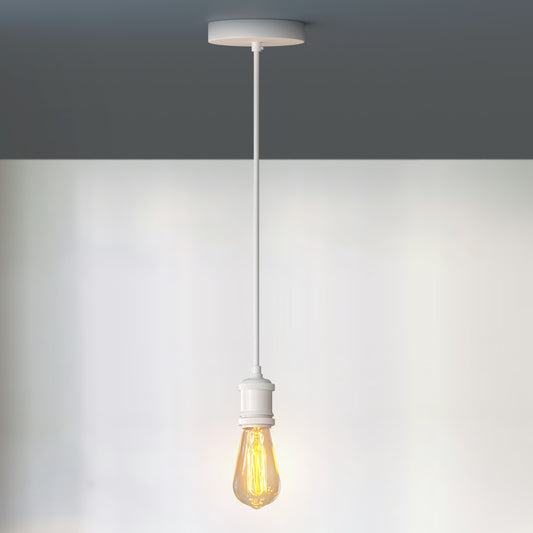 Multi Outlet Ceiling Rose - Black Metal Side Fitting Pendant Drop 120x25mm