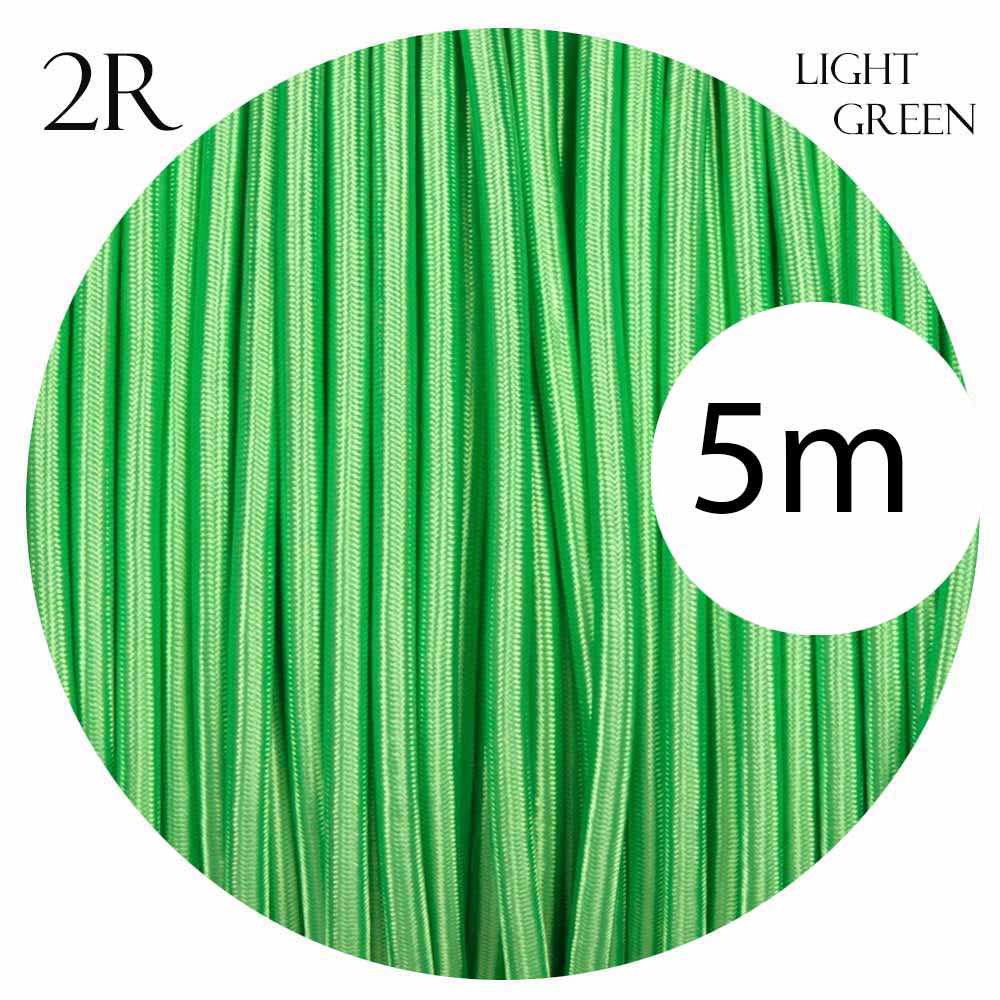 0.75mm 2 core Round Vintage Braided Light Green Fabric Covered Light Flex