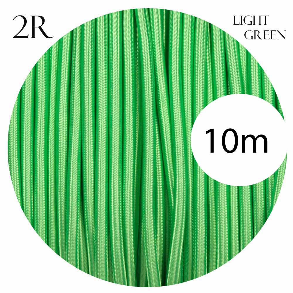 0.75mm 2 core Round Vintage Braided Light Green Fabric Covered Light Flex