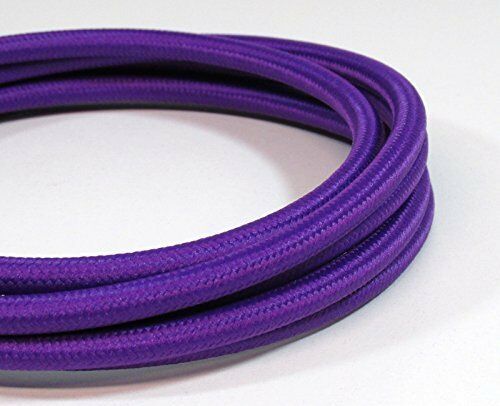 0.75mm 2 core Round Vintage Braided Purple Fabric Covered Light Flex
