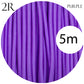 0.75mm 2 core Round Vintage Braided Purple Fabric Covered Light Flex