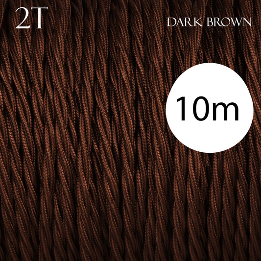 2 Core Twisted Electric Cable solid Dark brown color fabric 0.75 mm