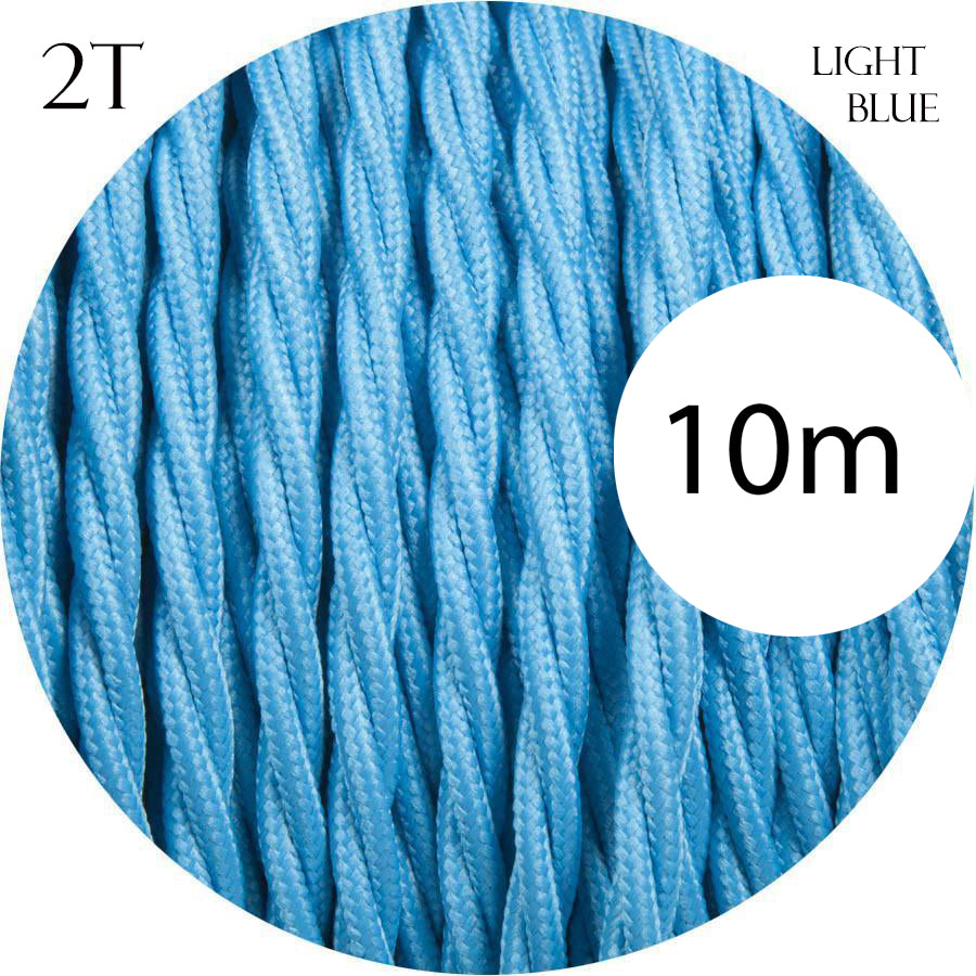 2 Core Twisted Electric Cable Light Blue color fabric 0.75mm