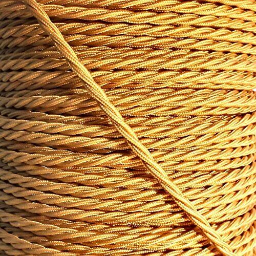 Vintage Twisted Gold Electric fabric Cable Flex 0.75mm -2 Core