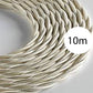 Ivory color Twisted Vintage fabric Cable Flex 0.75mm -2 Core