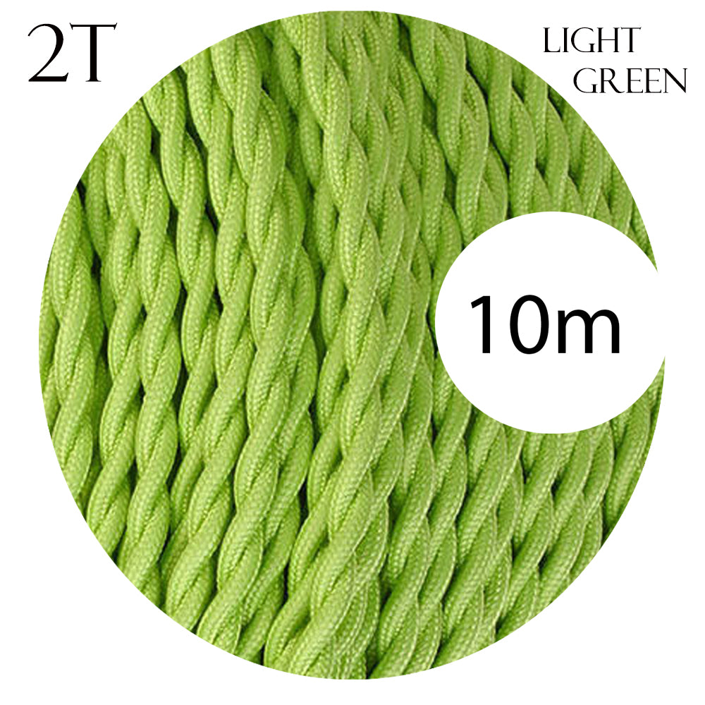 2 Core Twisted Electric Cable Light Green color fabric 0.75mm