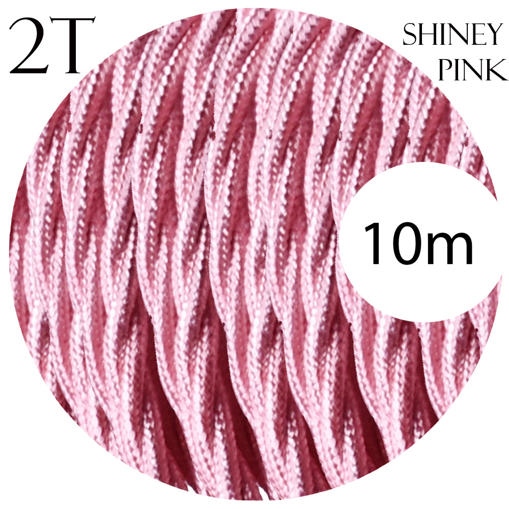2 Core Twisted Electric Cable Shiny Pink Color Fabric 0.75mm