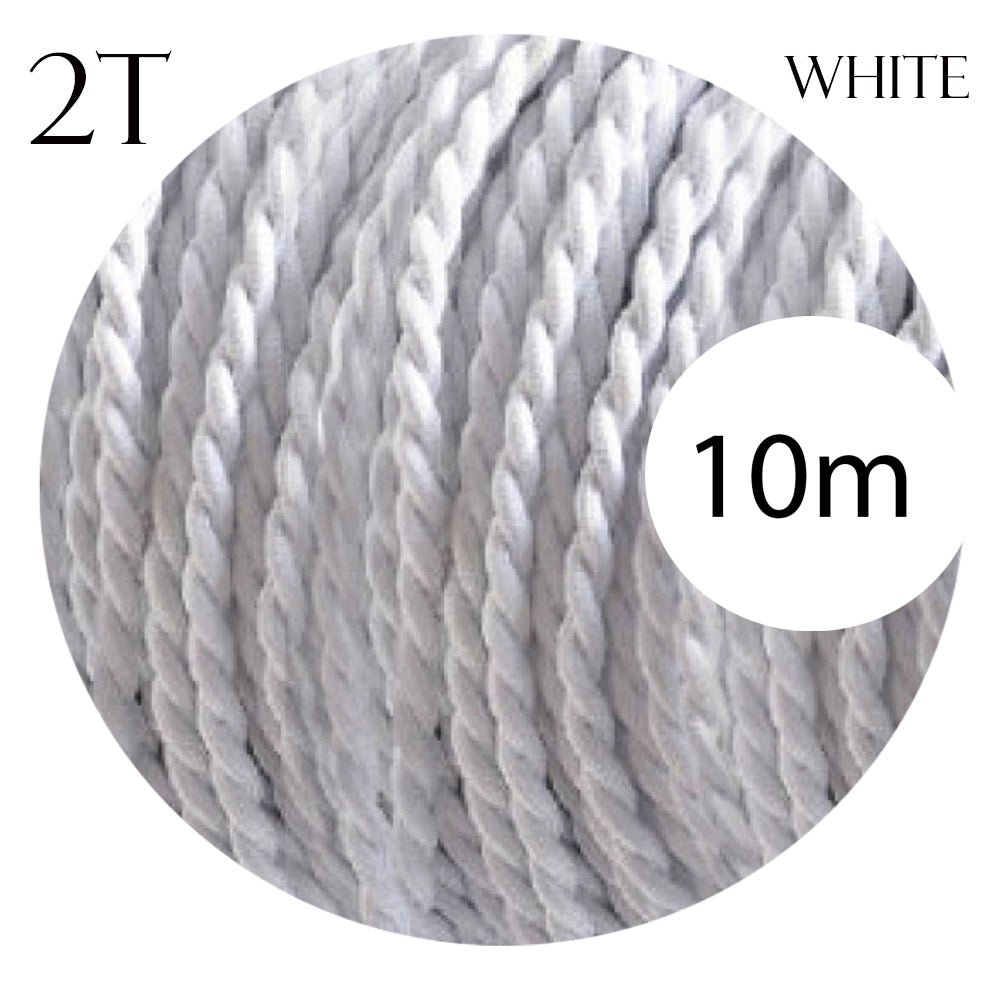 2 Core Twisted Electric Cable White color fabric 0.75mm