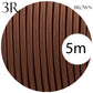 3 core Round Vintage Braided Fabric Brown Cable Flex 0.75mm
