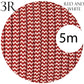 3 core Round Vintage Braided Fabric Red and White Coloured Cable Flex 0.75mm