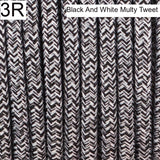 3 core Round Vintage Braided Fabric Black & White Multi Tweed Coloured Cable Flex 0.75mm