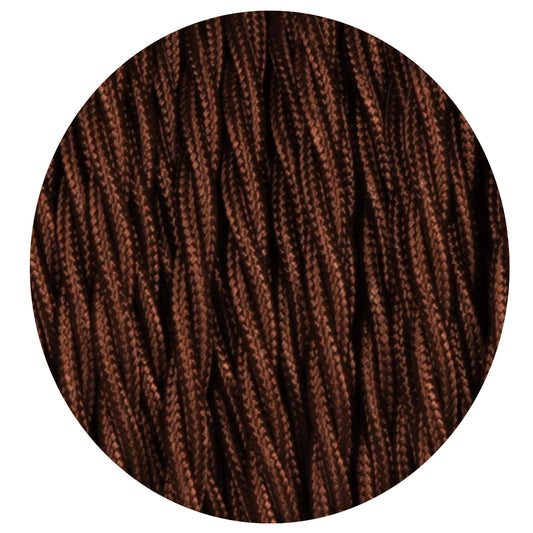 Dark Brown 3 Core Twisted Electric Cable covered color fabric 0.75mm