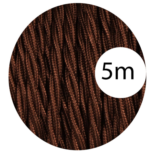 Dark Brown 3 Core Twisted Electric Cable covered color fabric 0.75mm