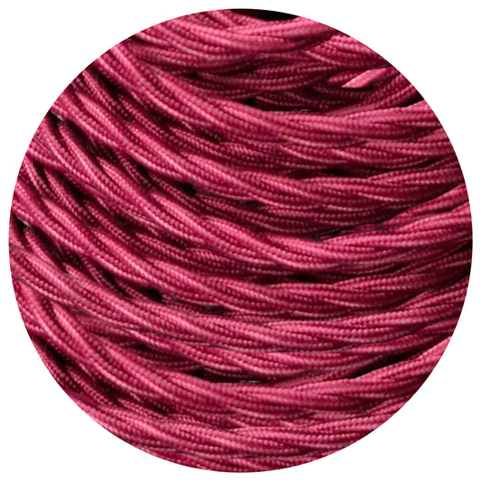 Burgandy color 3 Core Twisted Electric Cable solid fabric 0.75 mm