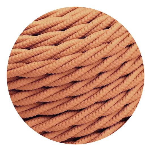 2 Core Twisted Electric Cable Light Brown fabric 0.75mm