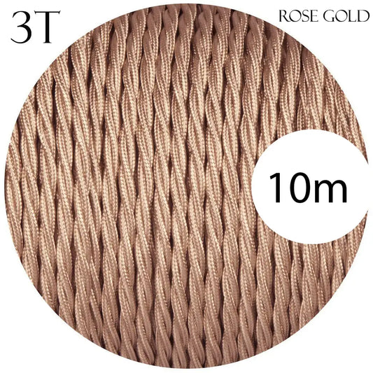 Rose Gold 3 Core Twisted Electric Cable covered color fabric 0.75mm