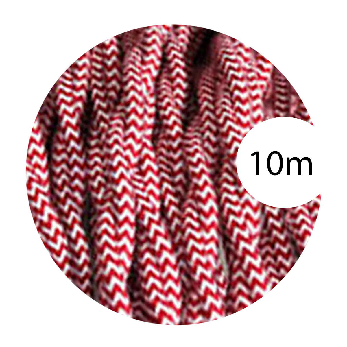 Red and White color 3 Core Twisted Electric Cable covered fabric 0.75mm