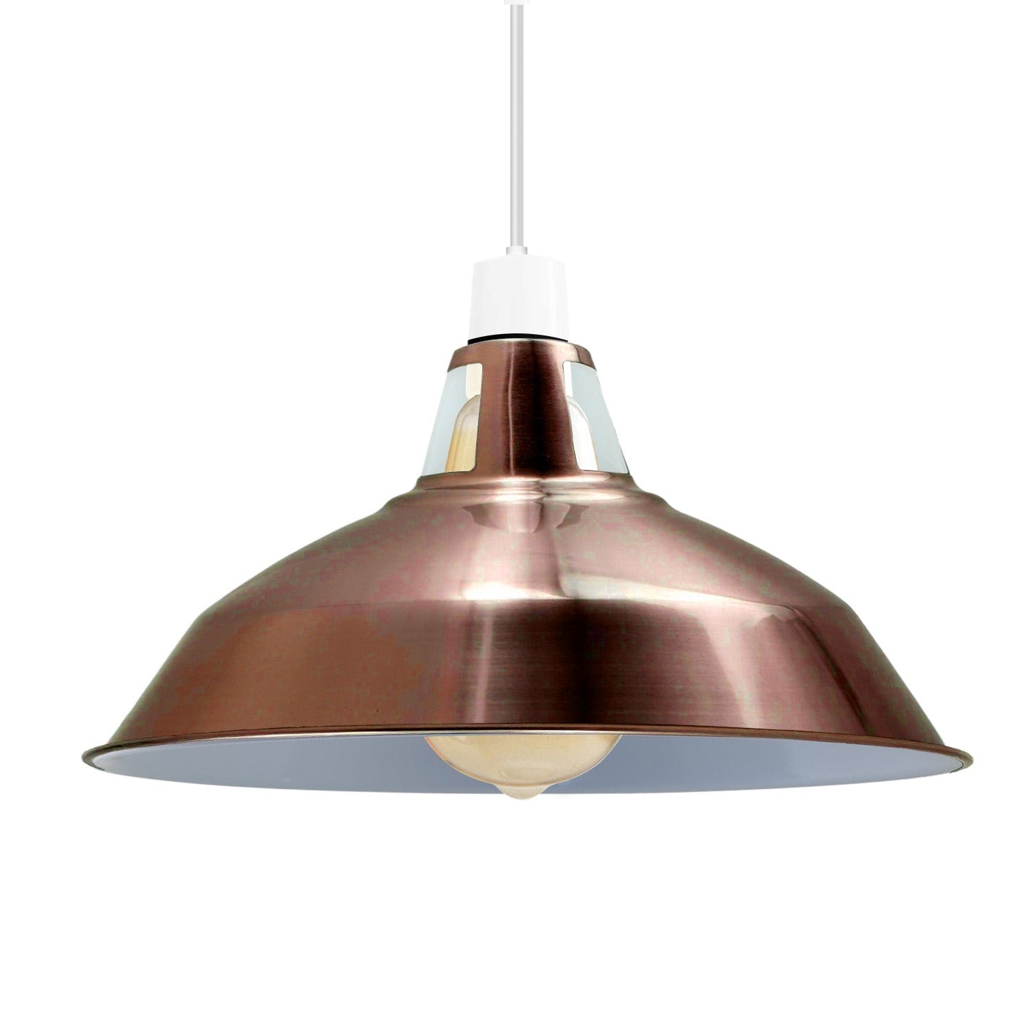 Electro Plating Modern Retro Barn Light Shades 4cm Top ole, Modern Ceiling Pendant Easy Fit Lampshades