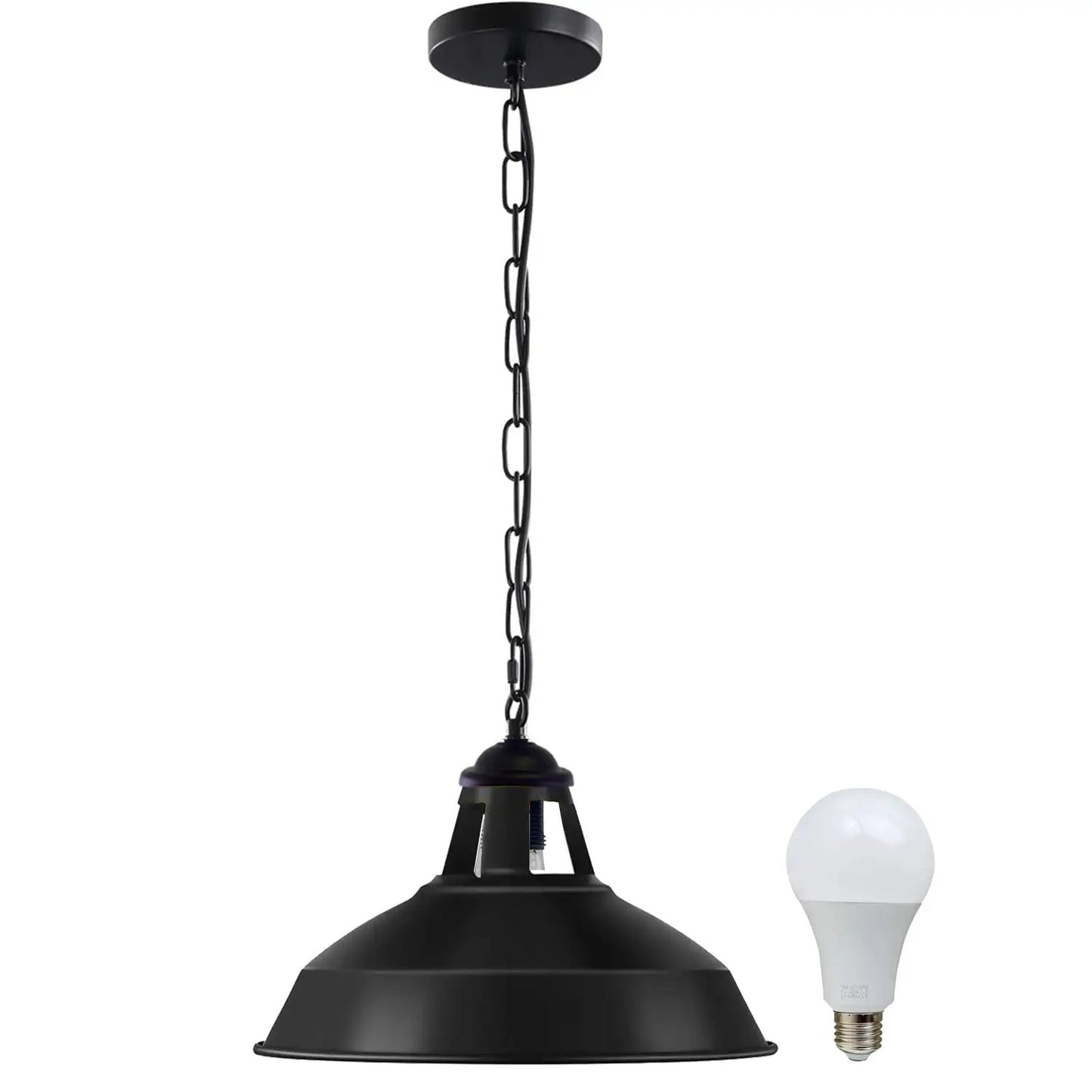Modern Industrial Pendant Light Slotted Metal Design with Adjustable Wire and Chain