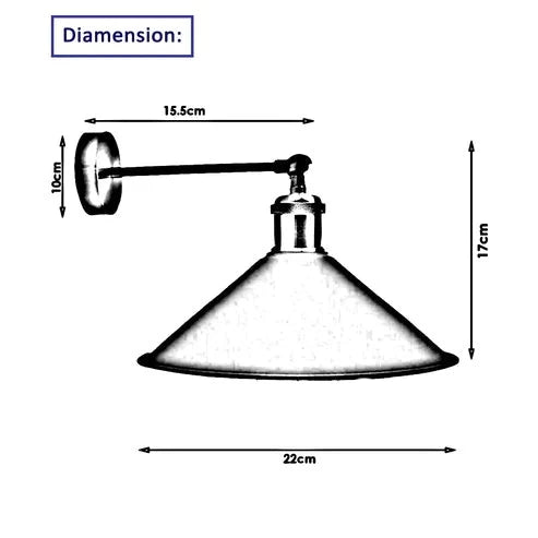Modern Vintage Industrial Wall Lamp in Retro Green Colour