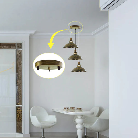 Multi-outlet side fitting ceiling rose, 3-way outlet five colors