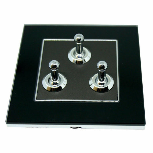 3 Gang Switch Wall Light Toggle Screw less switch