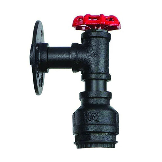 Black Metal Water Pipe Wall Sconce Light Holder with Wheel