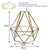 Metal Pendant Gold Light Shade Ceiling Industrial Geometric Wire Cage Lampshade Lamp
