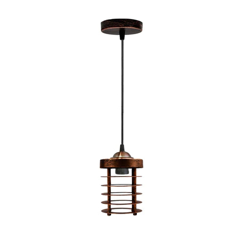 Industrial Wire Cage Pendant Lampshade | Vintage E27 UK