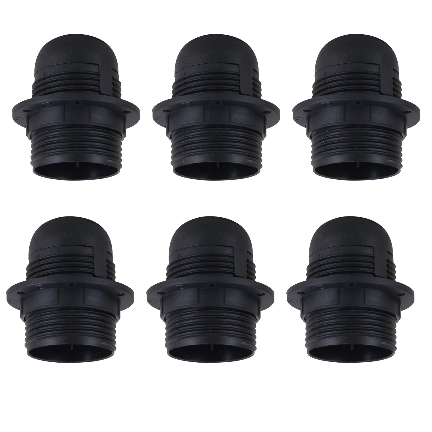 Black E27 screw-type lamp holder base for home and office