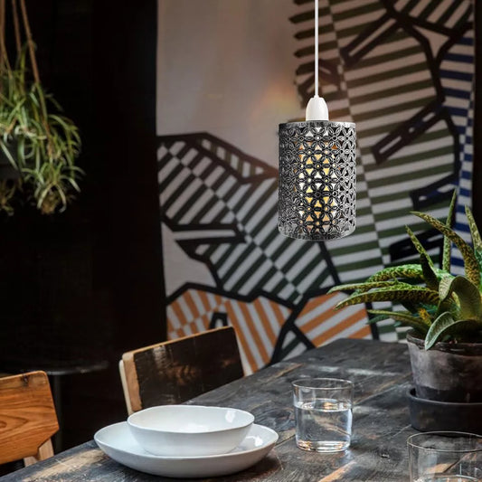 Easy Fit Black Colour Drum Lampshade Metal