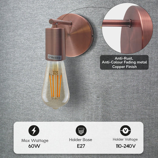 Wall Sconce Metal Short Arm Wall Lamp E27 Lamp Socket Fitting Fixture