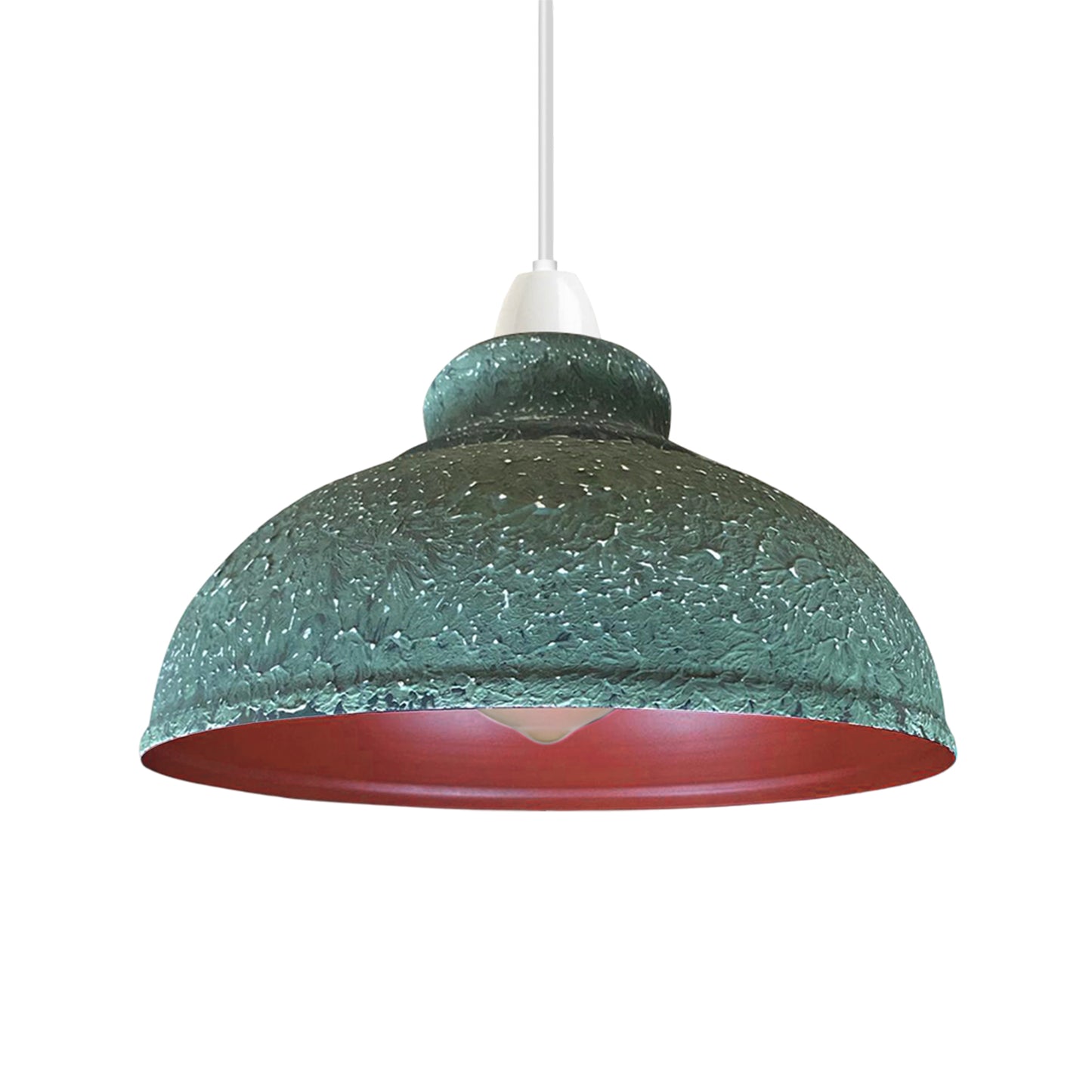 Vintage Retro Pendant Curvy Shade Army Cama , Green Cama, Clay colors Metal Lampshade