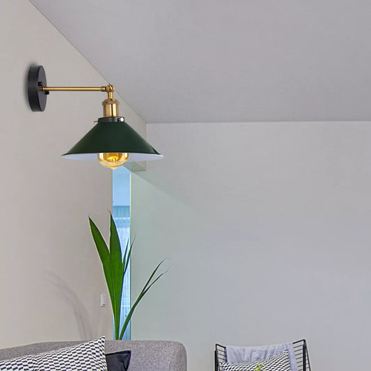 Modern Vintage Industrial Wall Lamp in Retro Green Colour