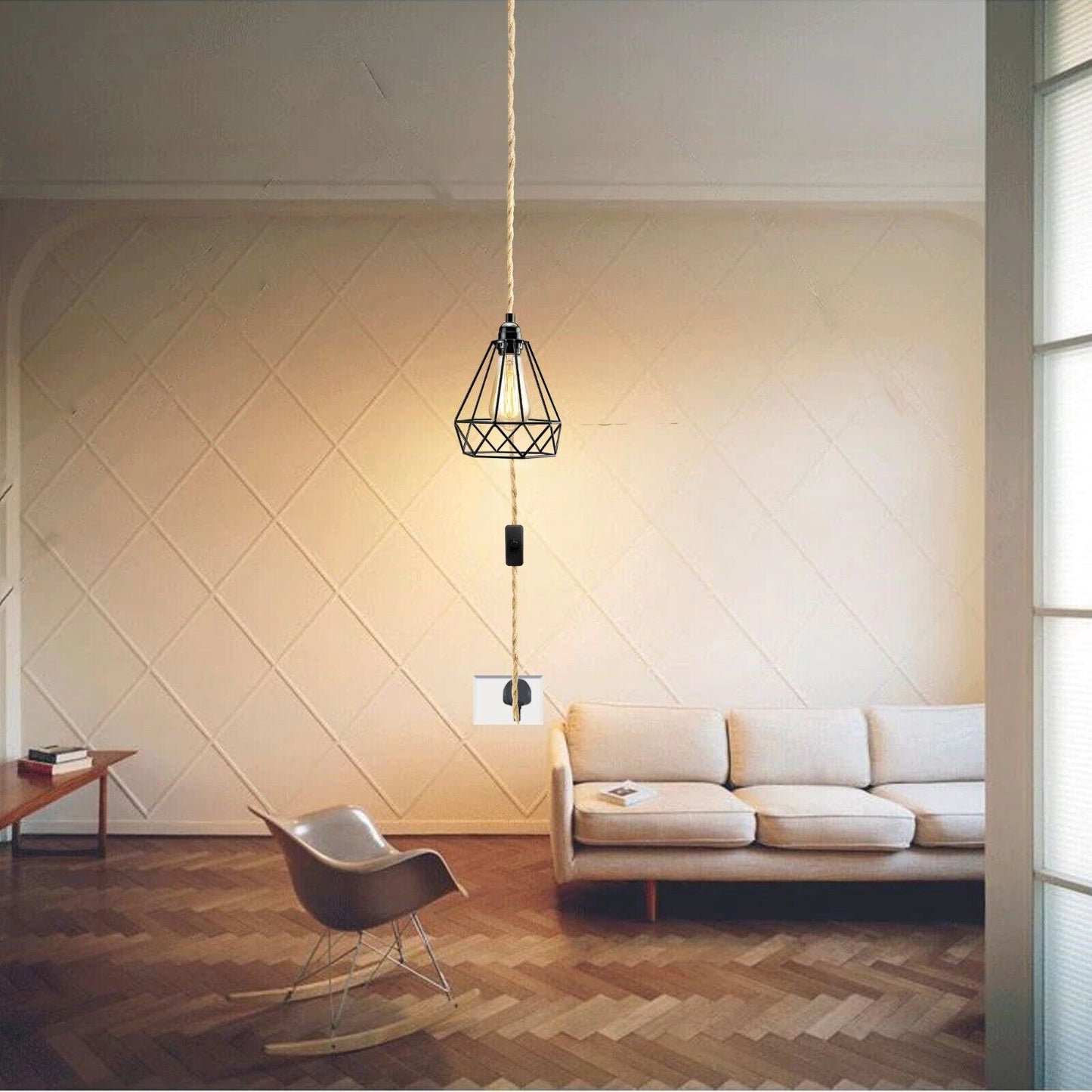 UK plug in pendant light
