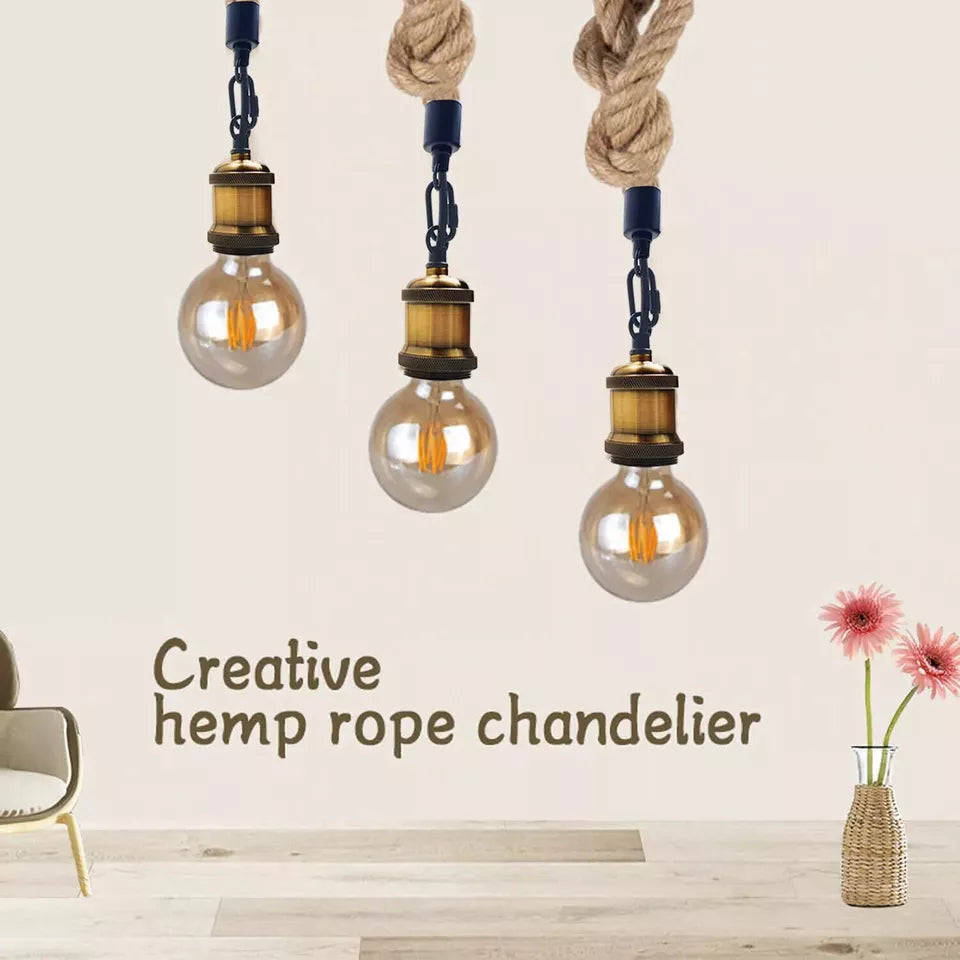Hemp Rope 1 Head Pendant Ceiling Light Retro Lamp~1522