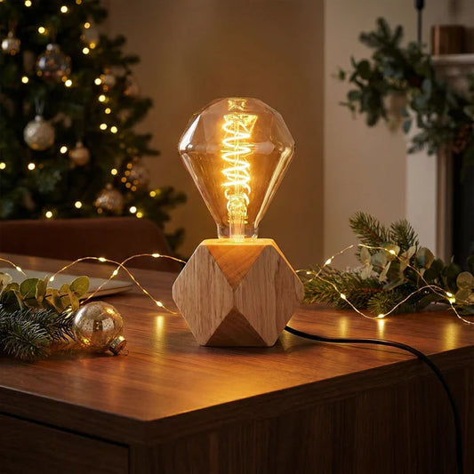 E27 Bulb 4W Warm White Amber Glass Diamond LED Filament