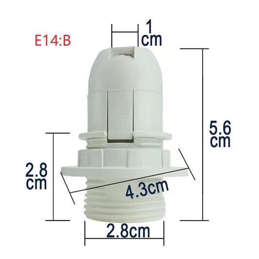 E14 Bulb Holder for Table Lamps | Black Plastic SES Lamp Holder