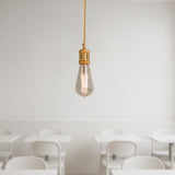 E27 Base Pendant French Gold Holder With 2m Twisted Cable