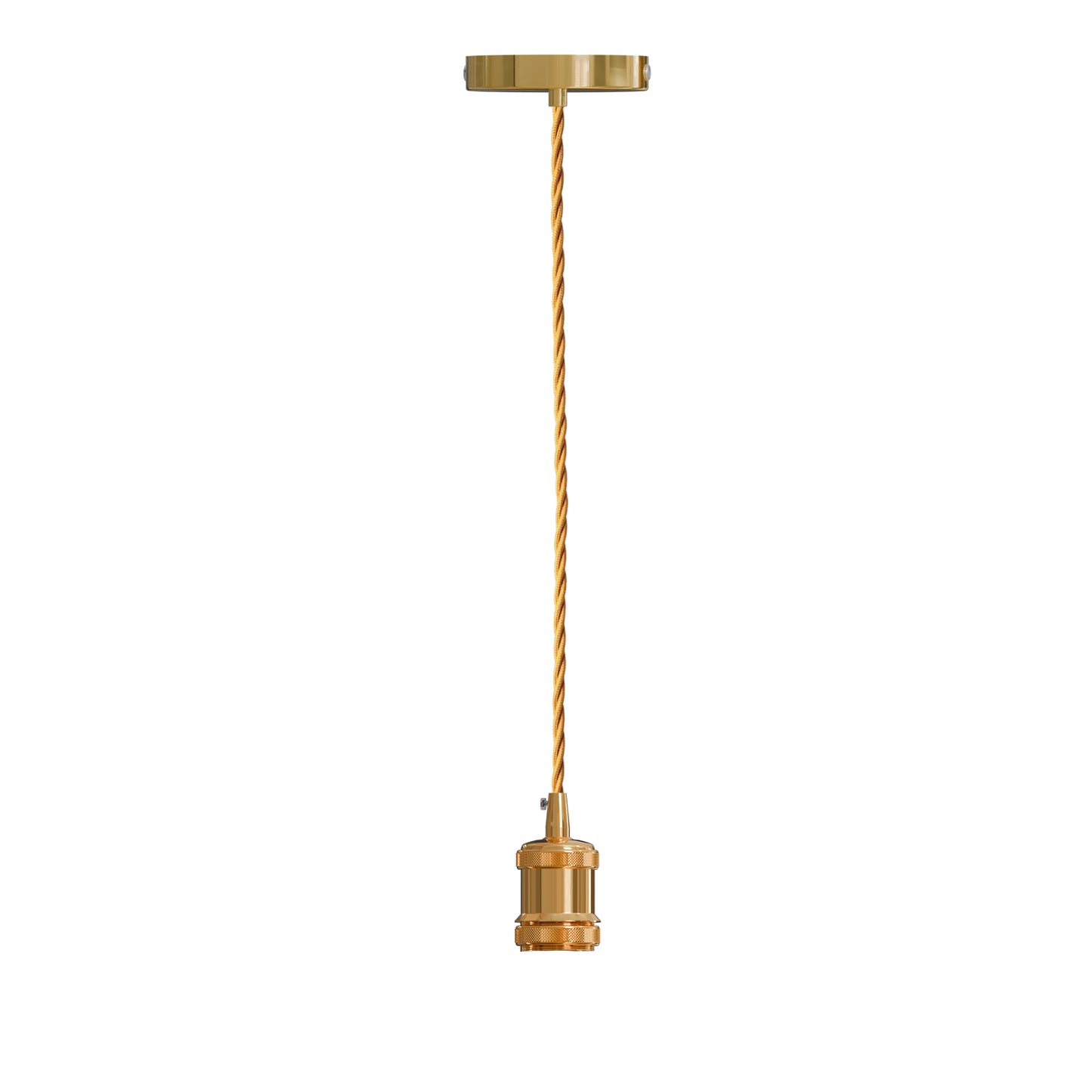 E27 Base Pendant French Gold Holder With 2m Twisted Cable