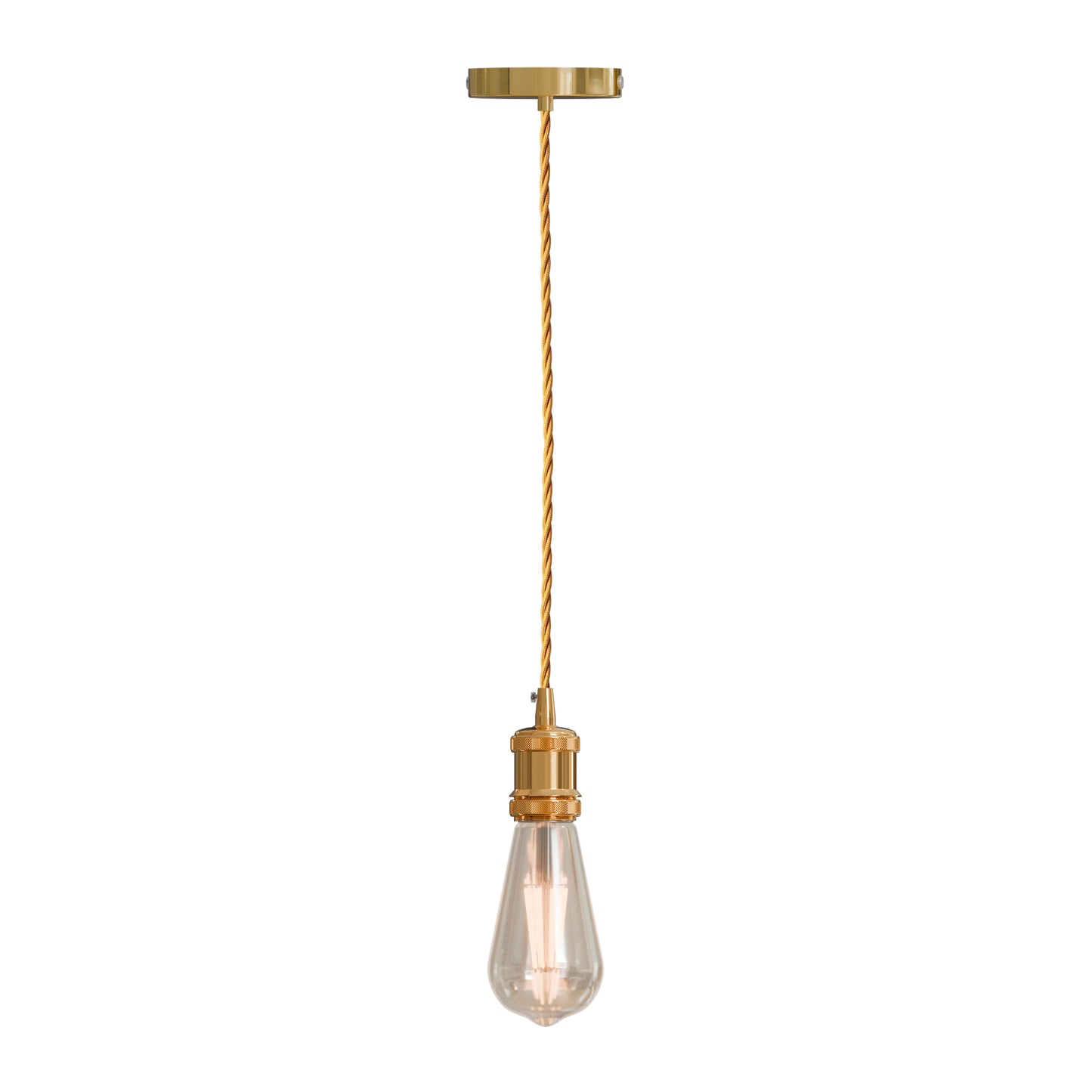 E27 Base Pendant French Gold Holder With 2m Twisted Cable