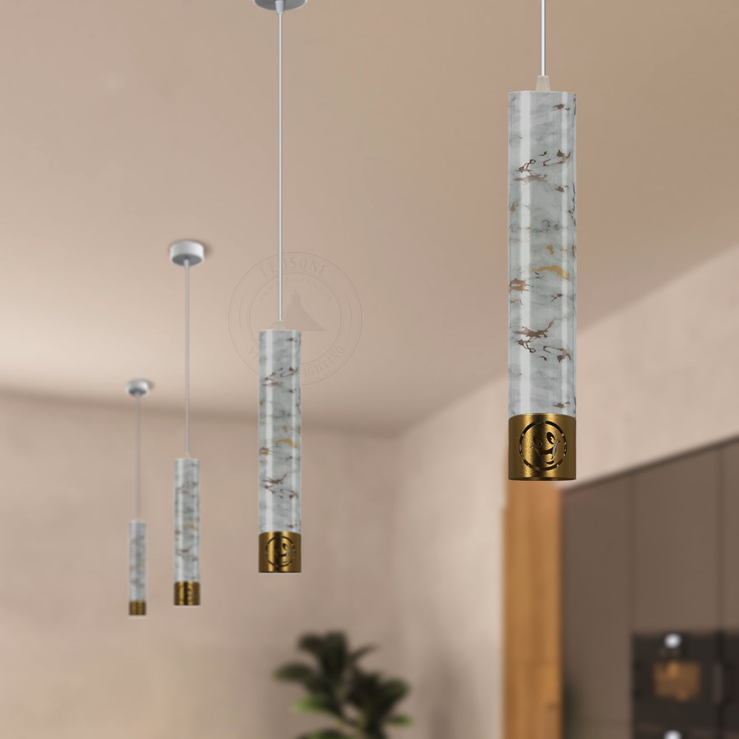 Pendant Long Tube Light Modern Cylinder Pipe Contemporary
