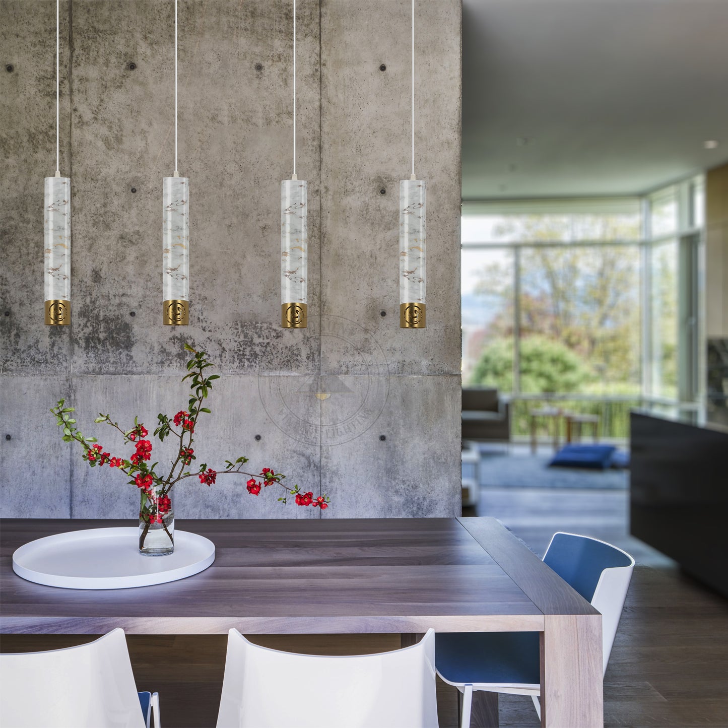 Pendant Long Tube Light Modern Cylinder Pipe Contemporary
